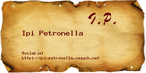 Ipi Petronella névjegykártya